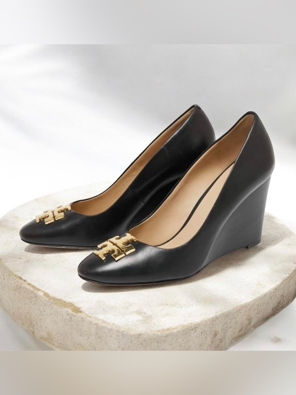 TORY BURCH Raleigh wedge leather slip on dress shoes women’s size 6